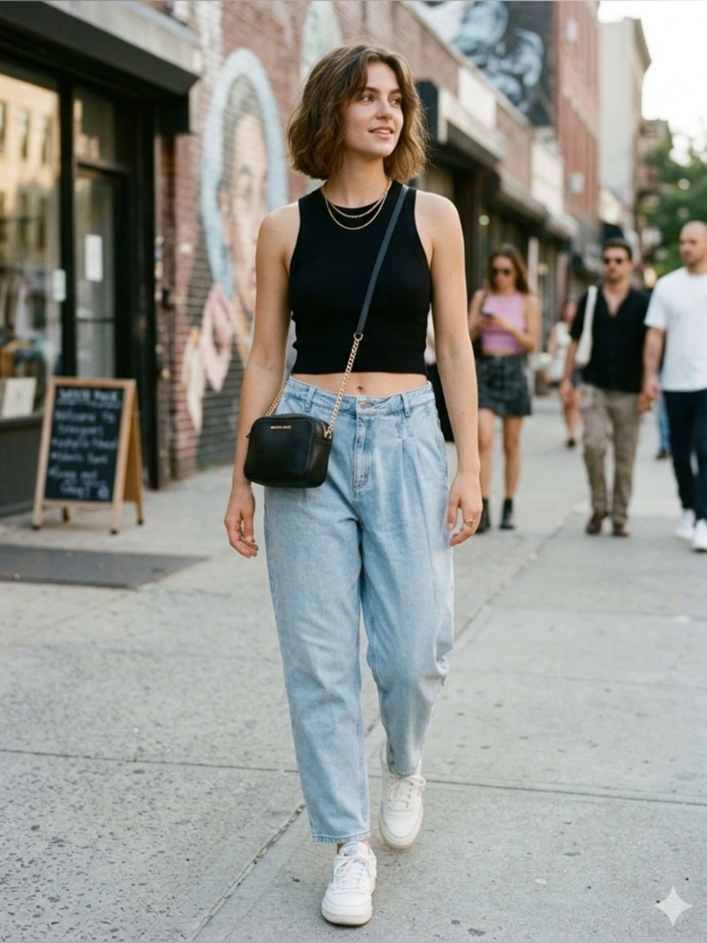 MICHAEL KORS Light Wash Pleated Barrel Leg Jeans High Rise Tapered 90s Style